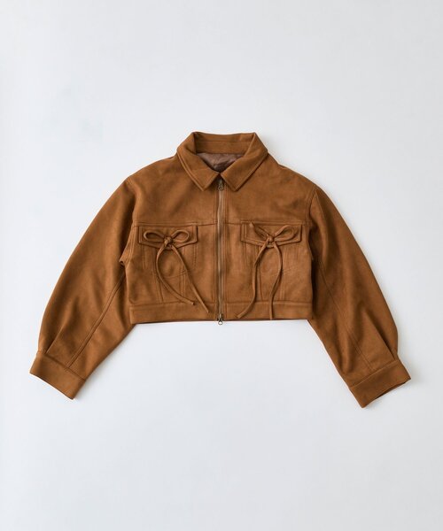 OLIVE des OLIVE(オリーブデオリーブ)の「ダブルリボンエコレザーブルゾン(ブルゾン・レディース・キャメル/ブラウン/ブラック・FREE)」の11枚目の写真