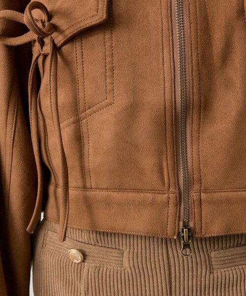 OLIVE des OLIVE(オリーブデオリーブ)の「ダブルリボンエコレザーブルゾン(ブルゾン・レディース・キャメル/ブラウン/ブラック・FREE)」の18枚目の写真