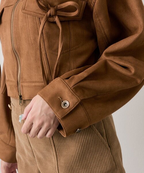 OLIVE des OLIVE(オリーブデオリーブ)の「ダブルリボンエコレザーブルゾン(ブルゾン・レディース・キャメル/ブラウン/ブラック・FREE)」の19枚目の写真