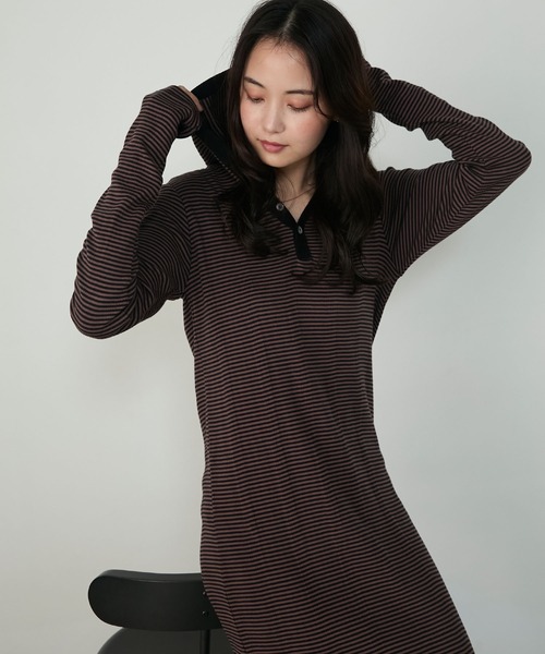 MILLER(ミラー)の「【forksy.】【Robert P. Miller/ ロバート ピー ミラー】フード付きヘンリーロングワンピース(ワンピース・レディース・グレー系/レッド系/ブラウン系・FREE)」の1枚目の写真