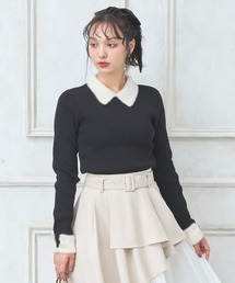 INGNI | 配色襟フェザーニット(ニット/セーター)