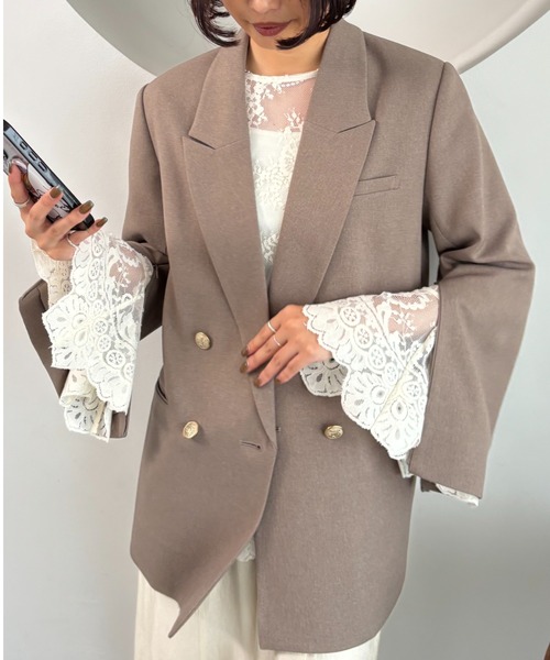 Wライクテーラードスリットジャケット（テーラードジャケット