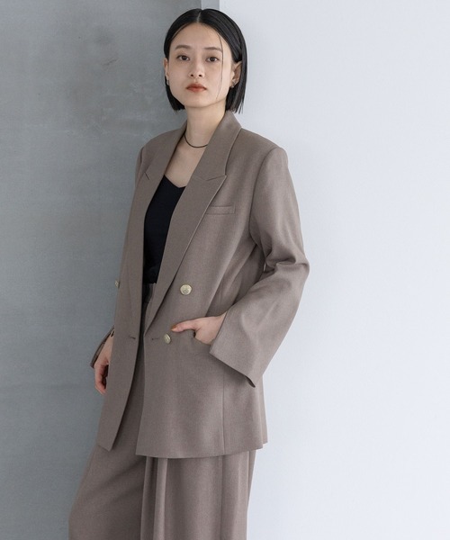 A part by（アパートバイ）の「Ｗライクテーラードスリットジャケット（テーラードジャケット・レディース・ブラウン系その他/ネイビー/グレー系その他4・MEDIUM/SMALL）」の9枚目の写真