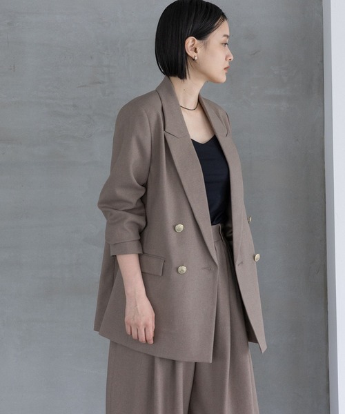 A part by（アパートバイ）の「Ｗライクテーラードスリットジャケット（テーラードジャケット・レディース・ブラウン系その他/ネイビー/グレー系その他4・MEDIUM/SMALL）」の10枚目の写真