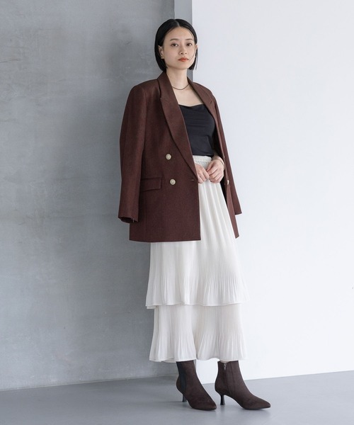 A part by（アパートバイ）の「Ｗライクテーラードスリットジャケット（テーラードジャケット・レディース・ブラウン系その他/ネイビー/グレー系その他4・MEDIUM/SMALL）」の18枚目の写真