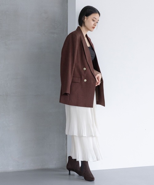 A part by（アパートバイ）の「Ｗライクテーラードスリットジャケット（テーラードジャケット・レディース・ブラウン系その他/ネイビー/グレー系その他4・MEDIUM/SMALL）」の19枚目の写真