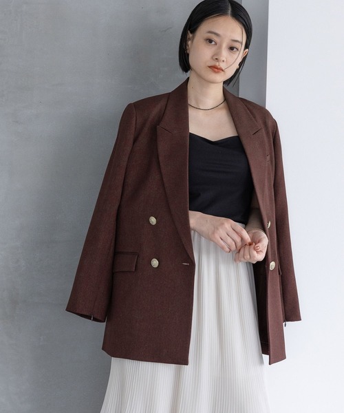 A part by（アパートバイ）の「Ｗライクテーラードスリットジャケット（テーラードジャケット・レディース・ブラウン系その他/ネイビー/グレー系その他4・MEDIUM/SMALL）」の20枚目の写真