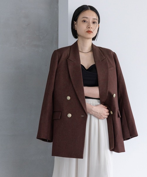セール】Wライクテーラードスリットジャケット（テーラードジャケット