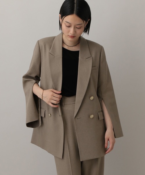 A part by（アパートバイ）の「Ｗライクテーラードスリットジャケット（テーラードジャケット・レディース・ブラウン系その他/ネイビー/グレー系その他4・MEDIUM/SMALL）」の16枚目の写真
