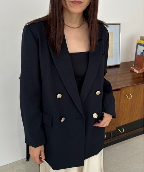 Wライクテーラードスリットジャケット（テーラードジャケット）｜A