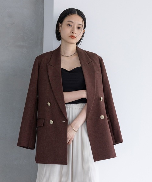 セール】Wライクテーラードスリットジャケット（テーラードジャケット