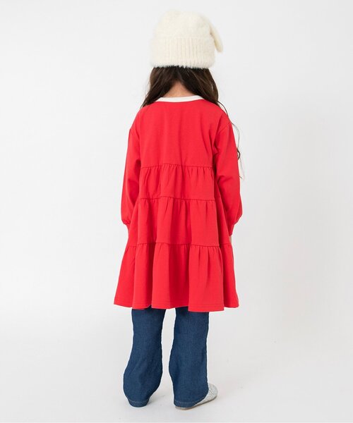 BREEZE（ブリーズ）の「【ジュニア対応】カレッジティアードワンピ―ス（ワンピース・キッズ・チャコール/レッド/グレー・80/90/100/110/120/130/140）」の9枚目の写真