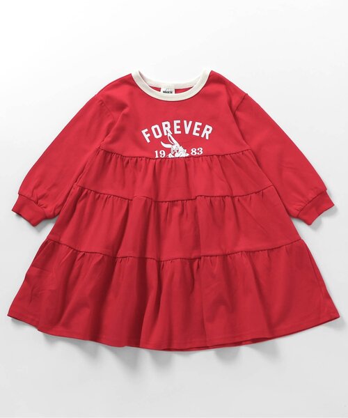 BREEZE（ブリーズ）の「【ジュニア対応】カレッジティアードワンピ―ス（ワンピース・キッズ・チャコール/レッド/グレー・80/90/100/110/120/130/140）」の14枚目の写真