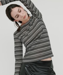 【kiehtova】SHEER BORDER TOPS/シアー ボーダー トップス