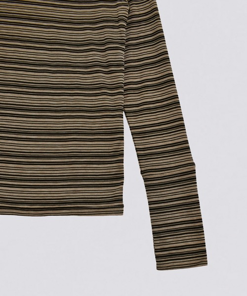 kiehtova(キエトヴァ)の「【kiehtova】SHEER BORDER TOPS/シアー ボーダー トップス(Tシャツ/カットソー・レディース・ホワイト×ブラック/ベージュ系その他・FREE)」の4枚目の写真