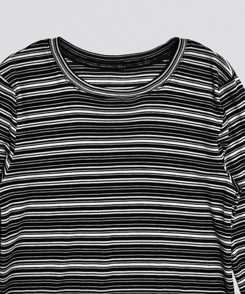 kiehtova(キエトヴァ)の「【kiehtova】SHEER BORDER TOPS/シアー ボーダー トップス(Tシャツ/カットソー・レディース・ホワイト×ブラック/ベージュ系その他・FREE)」の7枚目の写真