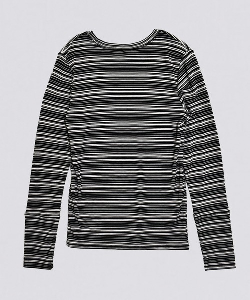 kiehtova(キエトヴァ)の「【kiehtova】SHEER BORDER TOPS/シアー ボーダー トップス(Tシャツ/カットソー・レディース・ホワイト×ブラック/ベージュ系その他・FREE)」の9枚目の写真