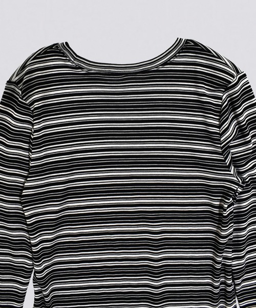 kiehtova(キエトヴァ)の「【kiehtova】SHEER BORDER TOPS/シアー ボーダー トップス(Tシャツ/カットソー・レディース・ホワイト×ブラック/ベージュ系その他・FREE)」の10枚目の写真