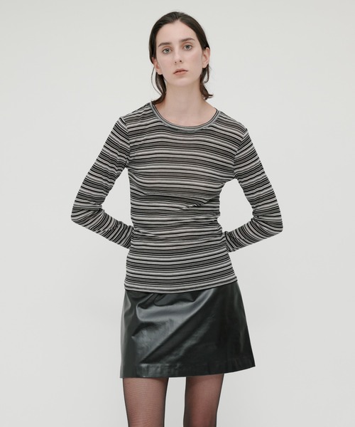 kiehtova(キエトヴァ)の「【kiehtova】SHEER BORDER TOPS/シアー ボーダー トップス(Tシャツ/カットソー・レディース・ホワイト×ブラック/ベージュ系その他・FREE)」の13枚目の写真