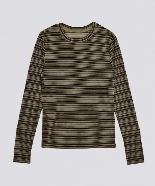 kiehtova(キエトヴァ)の「【kiehtova】SHEER BORDER TOPS/シアー ボーダー トップス(Tシャツ/カットソー・レディース・ホワイト×ブラック/ベージュ系その他・FREE)」の16枚目の写真