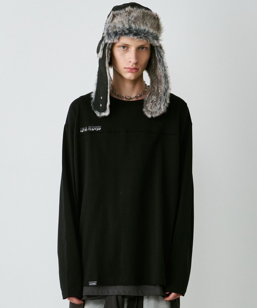 AIVER（アイバー）の「AIVER　30/2ウォッシュ天竺フットボールL/S TEE（Tシャツ/カットソー・メンズ・ブラック/ナチュラル/ホワイト・SMALL/MEDIUM/LARGE）」の2枚目の写真