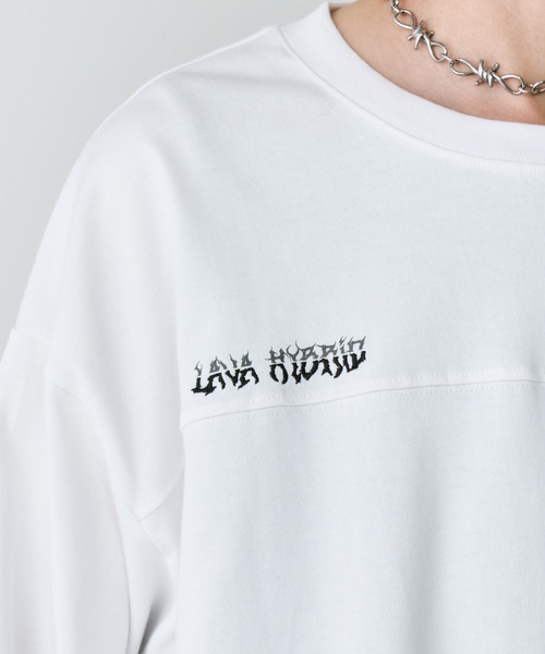 AIVER（アイバー）の「AIVER　30/2ウォッシュ天竺フットボールL/S TEE（Tシャツ/カットソー・メンズ・ブラック/ナチュラル/ホワイト・SMALL/MEDIUM/LARGE）」の8枚目の写真