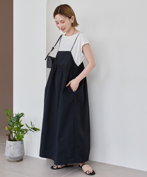 AMERICAN HOLIC（アメリカンホリック）の「【2点SET】Tシャツ+キャミワンピース（ワンピース・レディース・ブラック/ネイビー・L/M）」の5枚目の写真