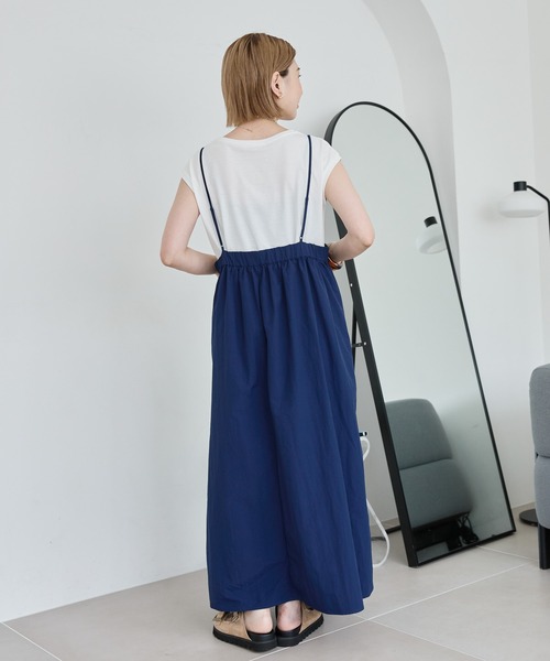 AMERICAN HOLIC（アメリカンホリック）の「【2点SET】Tシャツ+キャミワンピース（ワンピース・レディース・ブラック/ネイビー・L/M）」の6枚目の写真