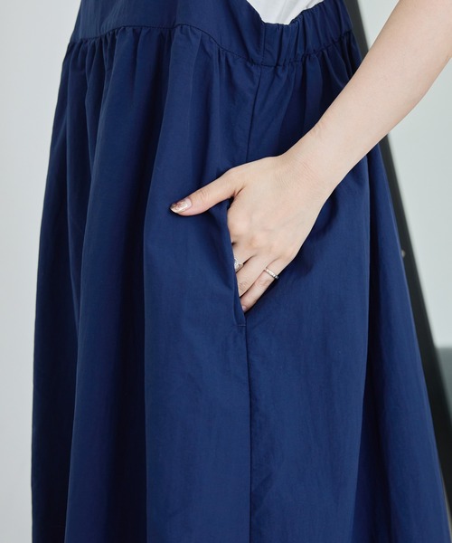 AMERICAN HOLIC（アメリカンホリック）の「【2点SET】Tシャツ+キャミワンピース（ワンピース・レディース・ブラック/ネイビー・L/M）」の7枚目の写真