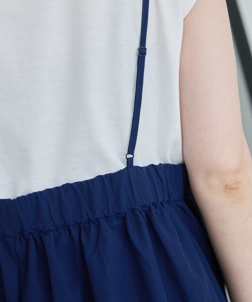 AMERICAN HOLIC（アメリカンホリック）の「【2点SET】Tシャツ+キャミワンピース（ワンピース・レディース・ブラック/ネイビー・L/M）」の8枚目の写真