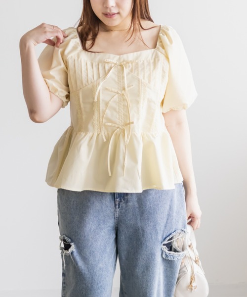 CLETTE(クレット)の「CLETTEオリジナルレース使いピンタックブラウス(シャツ/ブラウス・レディース・イエロー/ブラック/ブラック系その他・LL/3L/4L)」の15枚目の写真