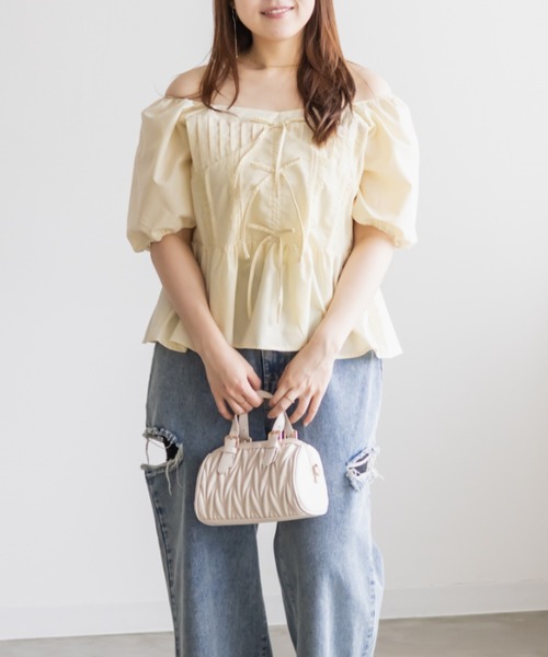 CLETTE(クレット)の「CLETTEオリジナルレース使いピンタックブラウス(シャツ/ブラウス・レディース・イエロー/ブラック/ブラック系その他・LL/3L/4L)」の18枚目の写真