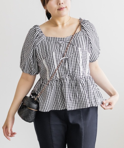 CLETTE(クレット)の「CLETTEオリジナルレース使いピンタックブラウス(シャツ/ブラウス・レディース・イエロー/ブラック/ブラック系その他・LL/3L/4L)」の7枚目の写真
