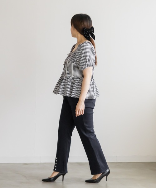 CLETTE(クレット)の「CLETTEオリジナルレース使いピンタックブラウス(シャツ/ブラウス・レディース・イエロー/ブラック/ブラック系その他・LL/3L/4L)」の8枚目の写真
