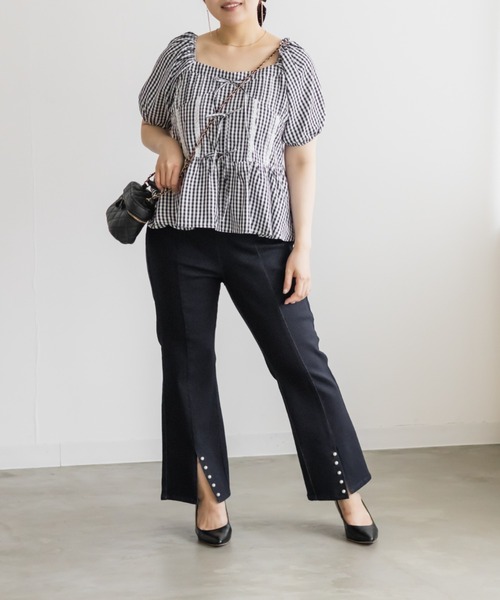 CLETTE(クレット)の「CLETTEオリジナルレース使いピンタックブラウス(シャツ/ブラウス・レディース・イエロー/ブラック/ブラック系その他・LL/3L/4L)」の9枚目の写真