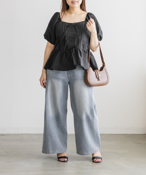 CLETTE(クレット)の「CLETTEオリジナルレース使いピンタックブラウス(シャツ/ブラウス・レディース・イエロー/ブラック/ブラック系その他・LL/3L/4L)」の11枚目の写真