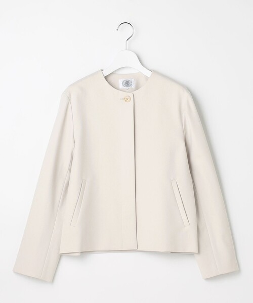 J.PRESS(ジェイプレス)の「【WEB限定カラーあり】ツムギートflannel ノーカラー ジャケット(ノーカラージャケット・レディース・アイボリー系/ベージュ系/ネイビー系/グレー系・T13/T17/T15)」の13枚目の写真