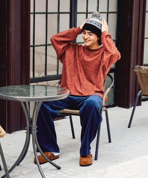 niko and...（ニコアンド）の「フェイクスウェードステッチプルオーバー（スウェット・メンズ・チャコール/オレンジ/スモーク/グリーン・MEDIUM/LARGE）」の13枚目の写真