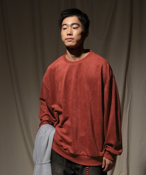 フェイクスウェードステッチプルオーバー（スウェット）｜niko and