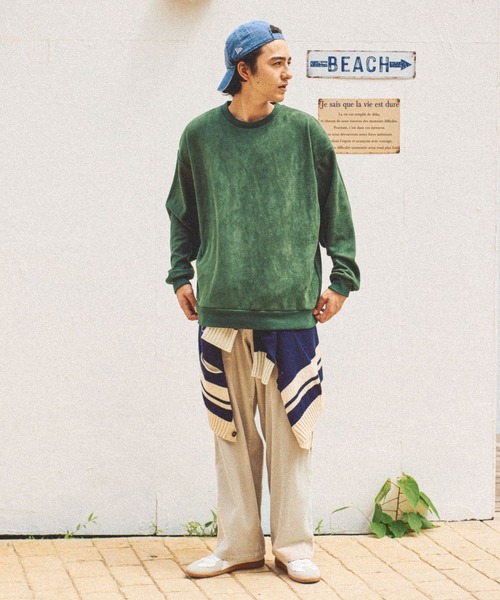 niko and...（ニコアンド）の「フェイクスウェードステッチプルオーバー（スウェット・メンズ・チャコール/オレンジ/スモーク/グリーン・MEDIUM/LARGE）」の19枚目の写真