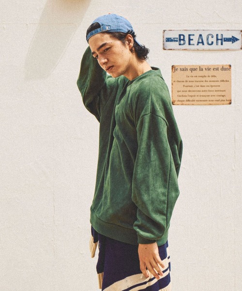 niko and...（ニコアンド）の「フェイクスウェードステッチプルオーバー（スウェット・メンズ・チャコール/オレンジ/スモーク/グリーン・MEDIUM/LARGE）」の22枚目の写真