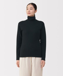 無印良品(ムジルシリョウヒン)の婦人 あったか綿 ウールタートルネック長袖Tシャツ(インナーウェア/肌着)