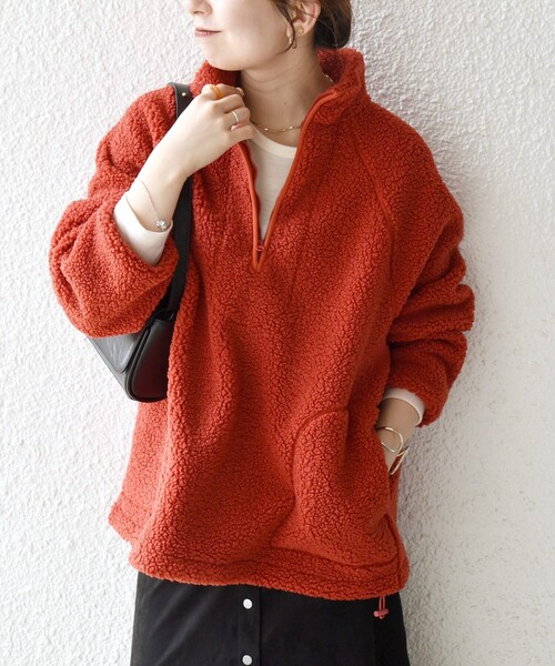 ORANGE LABEL / ボアフリース ハーフジップ プルオーバー ORANGE LABEL / ボアフリース ハーフジップ プルオーバー