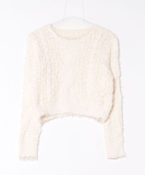 Lace Ladies(レースレディース)の「ブークレー クルーネック 長袖 ニット プルオーバー(ニット/セーター・レディース・グレー/アイボリー/ピンク・FREE)」の9枚目の写真