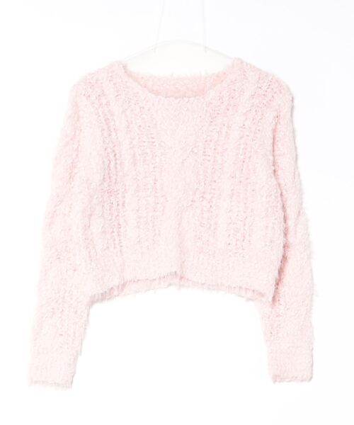 Lace Ladies(レースレディース)の「ブークレー クルーネック 長袖 ニット プルオーバー(ニット/セーター・レディース・グレー/アイボリー/ピンク・FREE)」の10枚目の写真