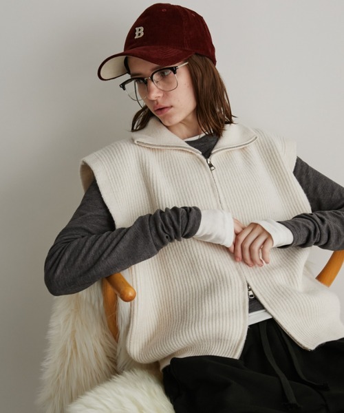 ジップアップニットベスト（ベスト）｜Auntie Rosa Holiday（アンティ