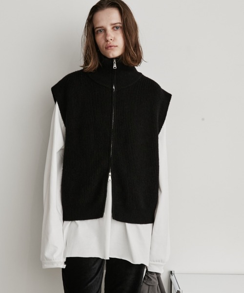 ジップアップニットベスト（ベスト）｜Auntie Rosa Holiday
