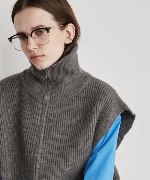 Auntie Rosa Holiday（アンティローザホリデー）の「ジップアップニットベスト（ベスト・レディース・ブラック/アイボリー/グレー・FREE）」の19枚目の写真