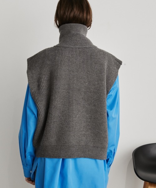 Auntie Rosa Holiday（アンティローザホリデー）の「ジップアップニットベスト（ベスト・レディース・ブラック/アイボリー/グレー・FREE）」の18枚目の写真