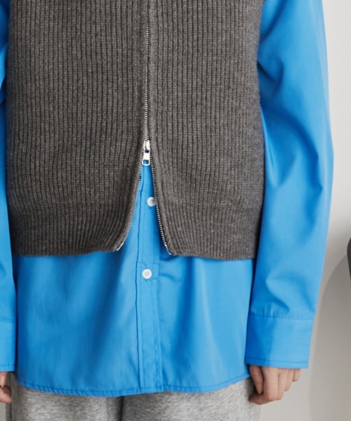 Auntie Rosa Holiday（アンティローザホリデー）の「ジップアップニットベスト（ベスト・レディース・ブラック/アイボリー/グレー・FREE）」の20枚目の写真